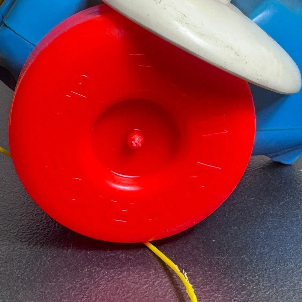 Vintage 1980‎ Fisher Price Airplane Pull Toy 171 Pilot Spinning Propeller
